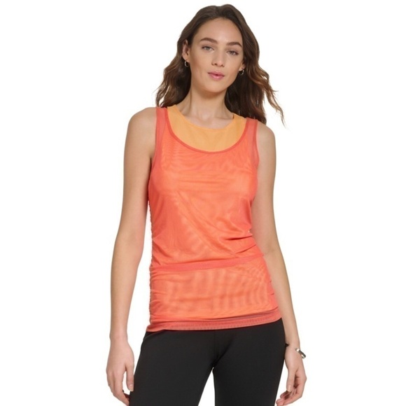 DKNY Women's Mesh-Detail Crewneck Sleeveless Tank TopSz XL NWT - Picture 1 of 13